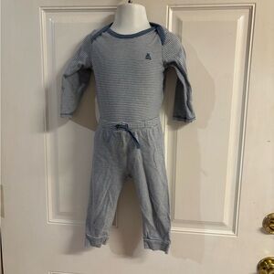 12/18M Baby Gap Baby Grow-With-Me  White/Blue Pinstripe pants/Bodysuit Set.